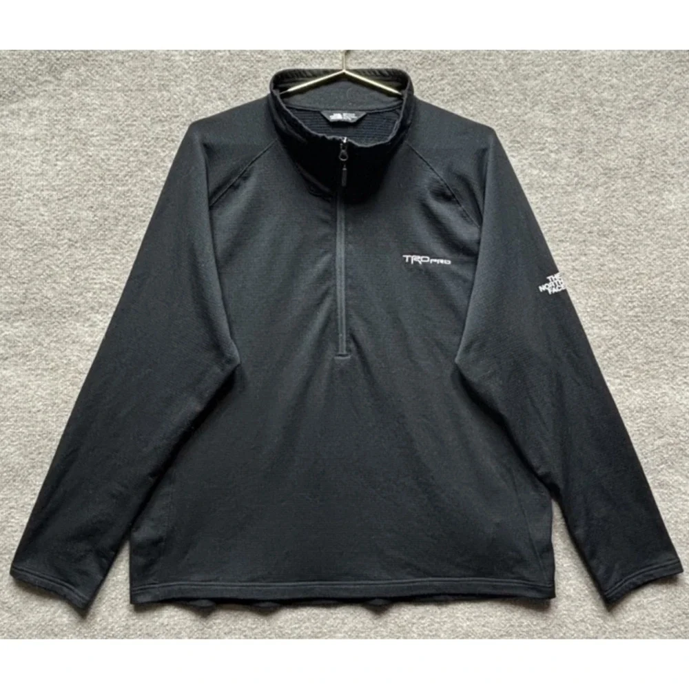 The North Face Mountain Peaks 1/4-Zip Fleece Pullover Men 2XL Black EUC Hiking